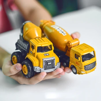 Jucărie pentru copii mini masina de aliaj de inginerie vehicul excavator camion mixer de ciment cisternă crane model de jucărie pentru copii cadouri