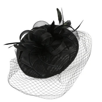 2020 Femei Elegante de Mireasa Pălării și Palarioare Negru/Aur/Galben Net Colivie Mireasa Pălării de Nunta Fata Voaluri, Accesorii de Nunta