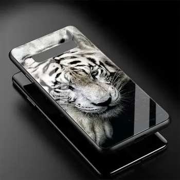 Leu Tigru Animal de Sticla Caz de Telefon Pentru Samsung Galaxy S22 S21 S20 Ultra S8 S9 S10 Plus 5G S20 FE S10e Funda Acoperi Coque