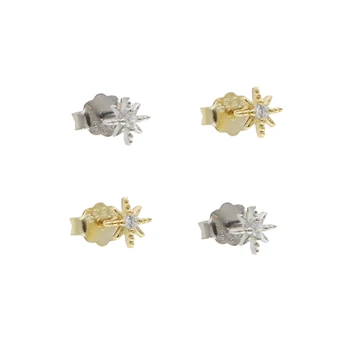 Argint 925 minimalist mini floare cu margele northstar starburst deochi stud cercel vara fierbinte moda bijuterii femei