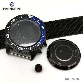 42MM ceas barbati carcasa din otel PVD negru caz, se POTRIVESC Seiko NH35/36/4R36A mișcare cazul accesorii ceas din oțel inoxidabil caz SK007