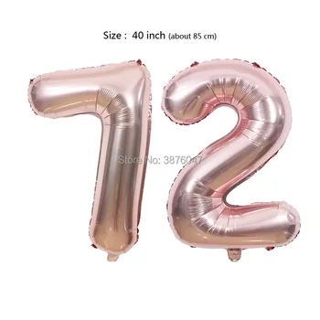 40inch 70 71 72 73 74 75 balon de aur a crescut de argint aniversare decor 70 71 72 73 74 75 de ani baloane