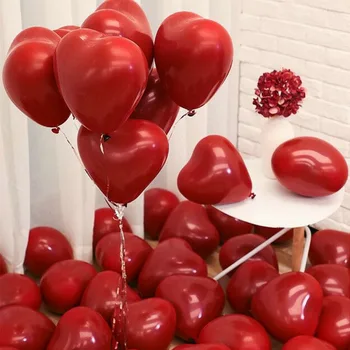 15buc Ruby Red Baloane Latex Inima Dragoste de Aer Balon Balon cu Heliu Ziua Îndrăgostiților Logodna Nunta Consumabile Partid Găină Decor