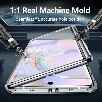 360 Magnetice Caz de Metal Pentru Xiaomi Redmi 12 Pro X Ultra 11 Lite 10s Civi 1s K40 K50 Dublă față-Verso Lentilă de Sticlă de Protecție Anti-praf