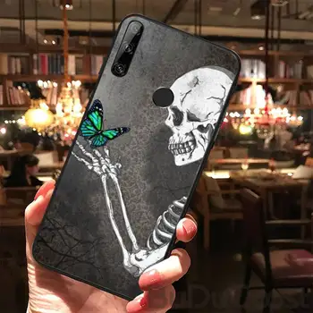 Gothic Moda Craniu de Telefon DIY Caz Acoperire Shell Pentru Huawei Y5 Y6 Y7 Y9 Prim-Pro II 2019 2018 Onoarea 8 8X 9 Lite View9