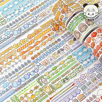 4cm*5m pline de culoare de Frontieră Bandă Washi Decorative Scrapbooking Autocolant Eticheta Desene animate Fete de Mascare Bandă de Papetărie, Rechizite Școlare
