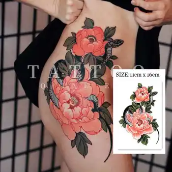 Mare Moda Sexy Lady Talie Tatuaj Floare Autocolant de Unică folosință de Durată Impermeabil Tatuaj Fals tatuajes temporales