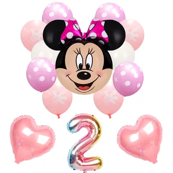 1set mickey mouse minnie petrecere de ziua decor baloane copil de dus 40inch Folie Numărul de Balon Polka Dot Globos