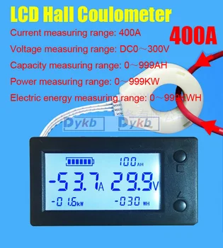 DC 50A 100A 200A 400A LCD Sala Coulomb metru Baterie Monitor Digital VOLT AMP Tensiune de Alimentare Curent Capacitate KWH Display STN