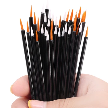 50pcs Mâner Negru Eyeliner brush Reutilizabile Gel Liner Nail Art Pensule Pictura Pen Frumusete Makup Instrumente
