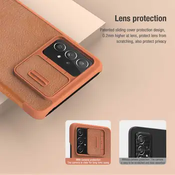 Pentru Samsung A73 Caz Nillkin Qin Pro Camera Capac de Protecție din Piele PU Caz Flip pentru Samsung Galaxy A73 5G cu Carte de Buzunar