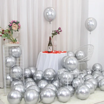 25pcs Metalica Rose Gold Silver Baloane Adult Fericit Ziua de nastere Partid Decor Copii Ballon Nunta, Baloane Latex, Baloane Chrome
