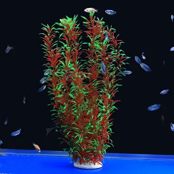 50cm Artificiale acvariu Plante Rare Acvariu Fals de Bambus, Frunze de Iarbă de Apă din Plastic Mov Verde Iarbă de Apă de Amenajare a teritoriului Decor