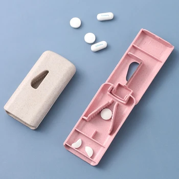 1 BUC Medicina Pastila Titularul Caz Mini Util de Stocare Portabile Caseta de Pilula Tablet Pastilă Cutter Compas