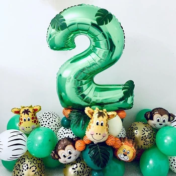 Jungle Safari Animal de Partid Digital Baloane Set 1st Birthday Party Decor de Pădure Balon cu Heliu Copil de Dus Animal Baloane