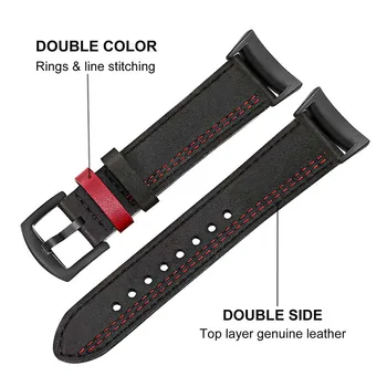 Dublu Culoare Piele Watchband pentru Samsung Gear Fit 2 SM-R360 / Fit2 Pro SM-R365 Ceas Inteligent Trupa Încheietura Curea Bratara