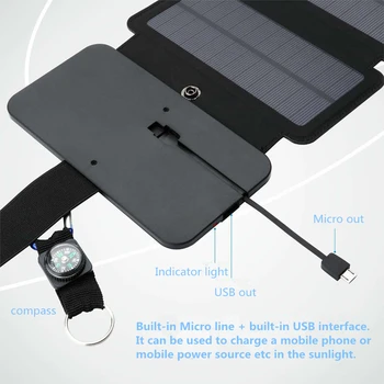 KERNUAP Pliere Încărcător Solar 25W Panouri de Celule Soare Panou Baterie de Ieșire USB de Încărcare Rapidă Dispozitive Portabile pentru Smartphone-uri Mp4