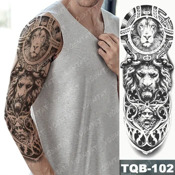 Mari Bratul Tatuaj Șarpe Bufnita Urs Maori Impermeabil Tatuaj Temporar Sticker Craniu Totem Arta Corp Complet False, Tatuaj Femei Bărbați