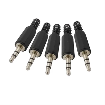 2/5/10/20buc Carcasă Neagră de Plastic Audio de 3,5 mm Stereo Plug Conector Jack de Lipire Căști Cablu de Extensie de 3,5 mm Adaptor de sex Masculin