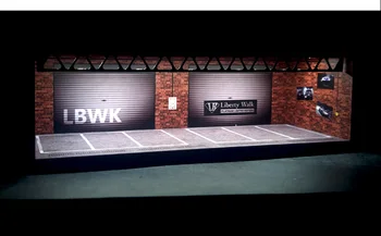 1/64 LBWK Tema Garaj de Parcare Auto la Scară Mică, Modelul Cabinet de Stocare Cu Praf-Dovada Lumina