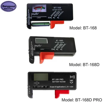1BUC BT-168 BT-168D PRO Universal Battery Tester Checker pentru 1.2 V-4.8 V 9V AA AAA C D 18650 16340 14500 10440 Lithum Baterie