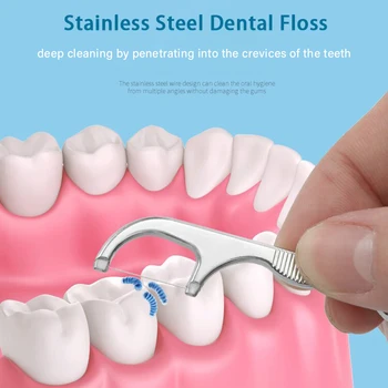 Din Oțel Inoxidabil Scobitoare Set Dintilor, Folosirea Atei Dentare Reutilizabile Scobitori Portabil Scobitoare Ata Dentara Dintii Curat Orală Curățare