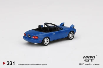 MINI GT 1/64 Mazda Miata MX - 5 albastru Faruri Sus LHD model de masina