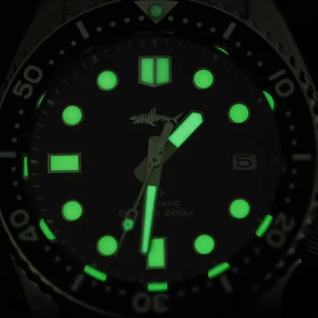 Heimdallr Bărbați SKX007/009 Diver Watch 42mm Cadran Negru Safir, Bezel Ceramica NH35 Mișcare Mecanică rezistent la apa 200m C3 Lume