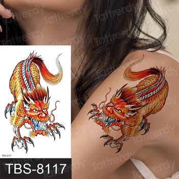 Tatuaj temporar phoenix dragon pisici animale sexy tatuaj pentru femei fete brațul tatuaj pe umăr maneca spate body art transfer de apă
