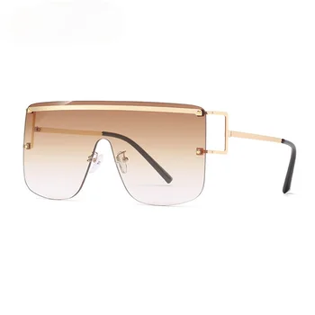 2022 Noua Moda Supradimensionate Una Bucata ochelari de Soare Femei fără ramă Pătrată Ochelari de Soare de sex Feminin Culoare Nuante Oculos Feminino UV400