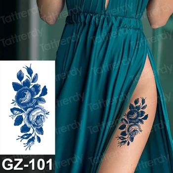 Sexy Lace rose Tatuaje Pentru Femei Blach Henna de lungă durată Temporară Autocolant Tatuaj Transfer de Bijuterii False Brățară Tatoo Inserați codul