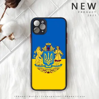 Ucraina pavilion Telefon Caz Pentru iphone 13 14 12 11 8 7 plus mini x xs xr pro max mat transparent ucrainean acoperi