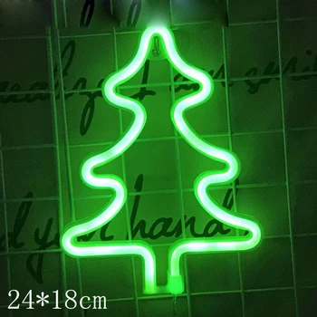 LED-uri Lumina de Neon Pom de Crăciun Pandantiv Lampă de Decorațiuni pentru Crăciun USB/Baterie Semne de Neon Party Agățat de Ornament