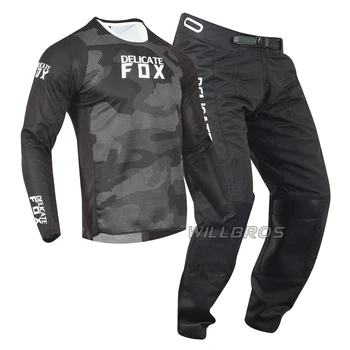 180 Oktiv Trev Delicate Fox Jersey Pant Combo Motocross de Viteze Set MX Curse de Echitatie pentru Bărbați Off-road Pantaloni Enduro ATV BMX DH