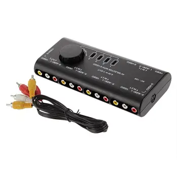 4 în 1 iesire AV RCA Audio-Video Semnal Comutator Comutator Splitter Box 4 Way Selector cu Cablu RCA pentru DVD, VCD TV