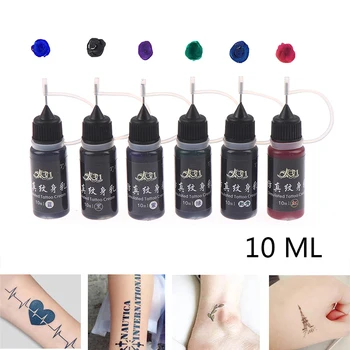 10ml 6 Culori Tatuaj Temporar de Cerneală Organice Naturale de Fructe Gel Pentru Corp Pictura Arta Pigment de Lungă Durată Tatuaj Suc de Cerneală