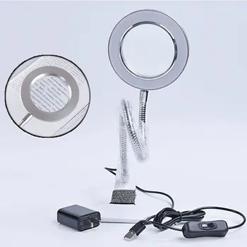 8X Lupa Tatuaj Lampă Cu Clemă USB de Lumină Rece LED Spranceana Machiaj de Extensie a Genelor Iluminator Echipamente Pentru Salon de Infrumusetare