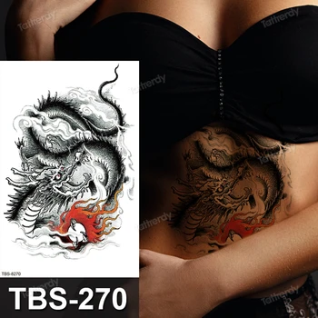 Impermeabil Tatuaj Temporar Autocolante Dragon Sarpe Nor Anime Floare Negru Flash Tatuaje Femeie Body Art Fals Maneci Tatuaj De Sex Masculin