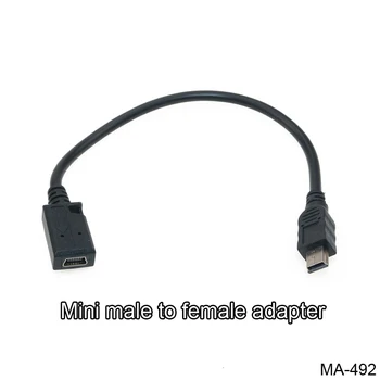 1buc Lumina Neagra Cablu Adaptor Mini USB B 5pin de sex Masculin La Feminin Cablu de Extensie Cablu Adaptor