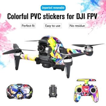 Personalizate cu Autocolant Colorat din PVC Impermeabil Piele pentru DJI FPV Drone Ochelari V2 Controler de la Distanță Autocolante Set Accesorii