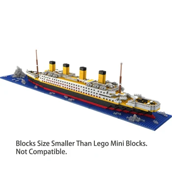 1860PCS Titanic Navă de Croazieră Model Micro Blocuri de Constructii pentru Copii Jucării DIY Barca Diamant Cărămizi Kit Educativ Jucarie Cadou pentru Copii