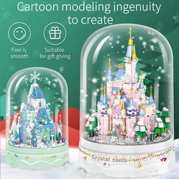 683pcs City Mini Prințesă de Basm Castel Electric Cutie de Muzică Asambla Bloc Romantic Cărămizi Jucării Pentru Copii Cadouri