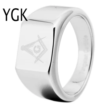 Inel Masonic YGK Brand 12MM Latime Carbură de Tungsten Masonice Maestru Francmason Inel de Proiectare pentru Bărbat și Femeie e Nunta