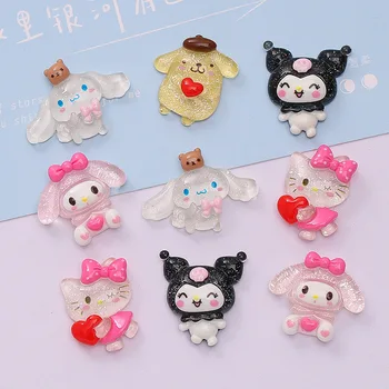 10buc Kawaii Sanrio Anime Hello Kitty Kuromi Drăguț Melodia Mea Cinnamoroll Sclipici Ice Clear Accesorii Bijuterii Jucărie pentru Fete