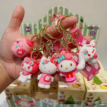 12pcs Anime Mea Melodie Figura Figura Anime Kawaii Melodie Kuromi Kt de Cat Figurine brelocuri/Lanturi de Colectare de Cadouri Pentru Copii