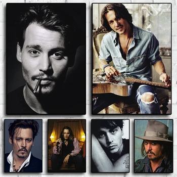 Celebrul Actor American, Vedetă De Film Johnny Depp Poster Dormitor Living Calitate Panza Pictura Arta De Perete Acasă Decor Imagine