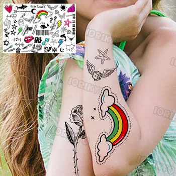 Minunat Rachete Tatuaje Temporare Pentru Copii Băieți Față, Pe Gât, Pe Mâini Fata De Fiica, Fiul Black Diamond Autocolant Tatuaj Fals Drăguț Brațul Tatoo