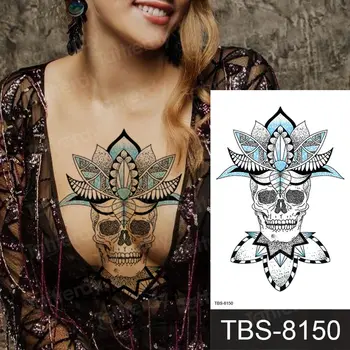 Mandala tatuaj temporar autocolant dantela negru henna sex tatuaj pentru femei sub sân tatuaj sub sânul schițe de design tatuaj