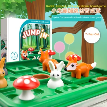 Iepurasul Viguros Joc de Puzzle pentru Copii Dame de Bord Jucărie Amuzant Iepure Vulpe în Mișcare Strategii de Masă Cadou pentru Copii Dezvoltarea Creierului