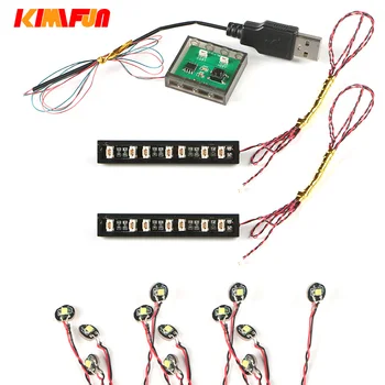 12pcs 1X1 Dot Apă Lampa Circule 8 Moduri de Blocuri DIY Multi-Funcție de Lumină Mașină de Jucărie Strada Casă în Copac Sclipire Caramida